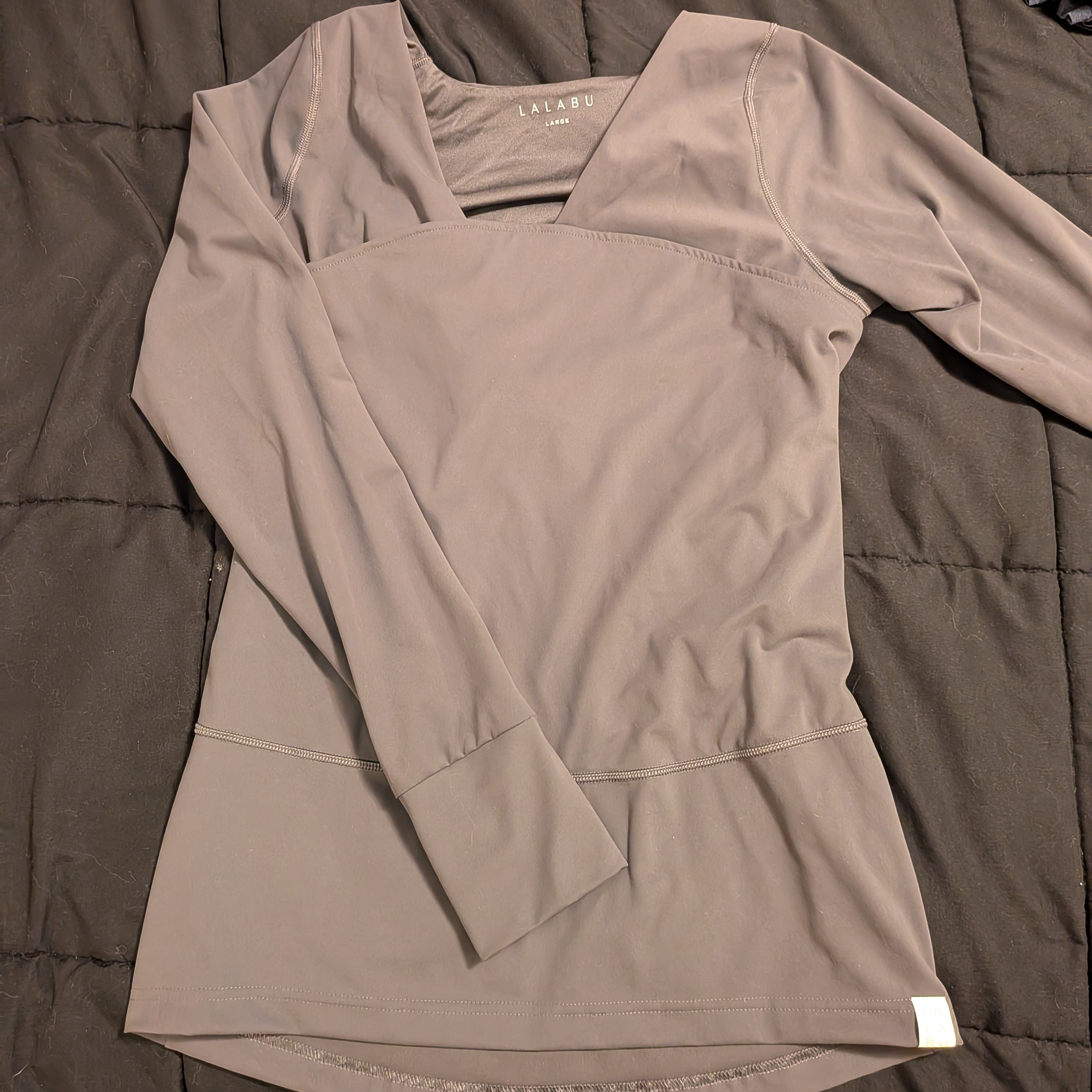 Lalabu Womens BabyWearing Gray Long Sleeve Top
